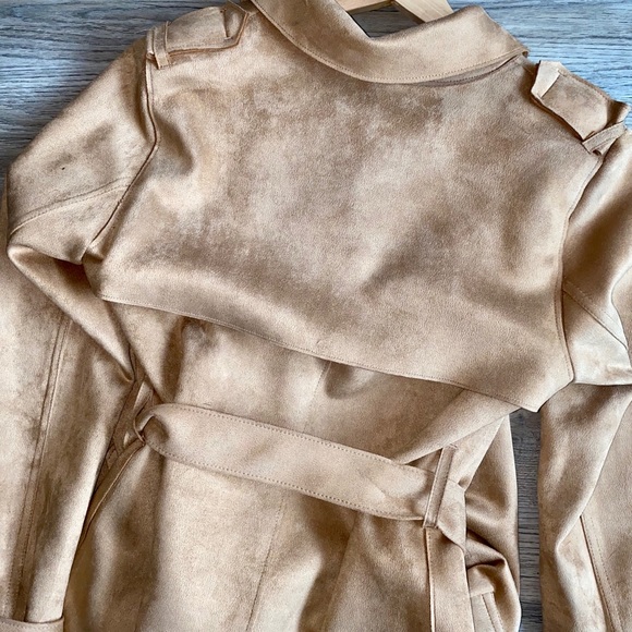 Forever 21 Camel Faux Suede Duster/Trench Jacket - Picture 5 of 6